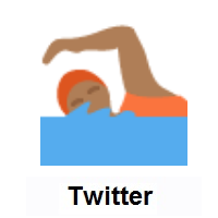 Person Swimming: Medium-Dark Skin Tone on Twitter Twemoji