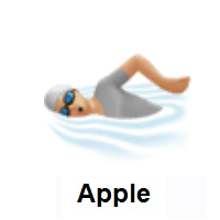 Person Swimming: Medium-Light Skin Tone on Apple iOS