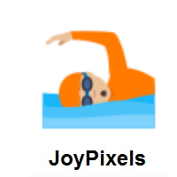 Person Swimming: Medium-Light Skin Tone on JoyPixels