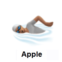 Person Swimming: Medium Skin Tone on Apple iOS