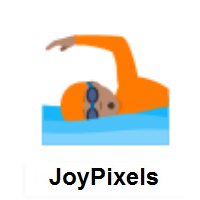 Person Swimming: Medium Skin Tone on JoyPixels