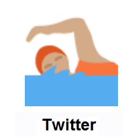 Person Swimming: Medium Skin Tone on Twitter Twemoji