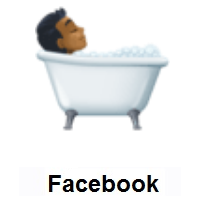 Person Taking Bath: Dark Skin Tone on Facebook