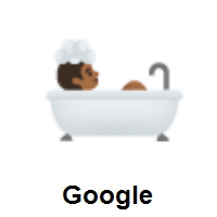 Person Taking Bath: Dark Skin Tone on Google Android
