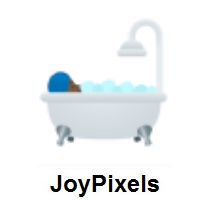 Person Taking Bath: Dark Skin Tone on JoyPixels