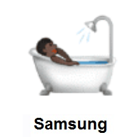 Person Taking Bath: Dark Skin Tone on Samsung