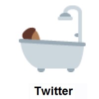 Person Taking Bath: Dark Skin Tone on Twitter Twemoji