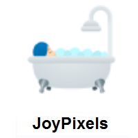 Person Taking Bath: Light Skin Tone on JoyPixels