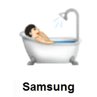 Person Taking Bath: Light Skin Tone on Samsung