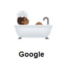 Person Taking Bath: Medium-Dark Skin Tone on Google Android