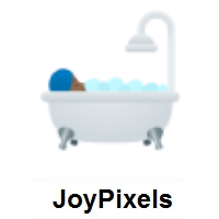 Person Taking Bath: Medium-Dark Skin Tone on JoyPixels