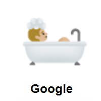 Person Taking Bath: Medium-Light Skin Tone on Google Android