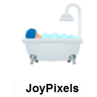 Person Taking Bath: Medium-Light Skin Tone on JoyPixels