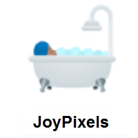 Person Taking Bath: Medium Skin Tone on JoyPixels
