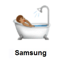 Person Taking Bath: Medium Skin Tone on Samsung