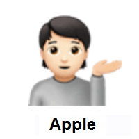 Person Tipping Hand: Light Skin Tone on Apple iOS