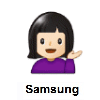 Person Tipping Hand: Light Skin Tone on Samsung