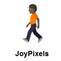 Person Walking: Dark Skin Tone on JoyPixels