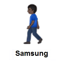 Person Walking: Dark Skin Tone on Samsung