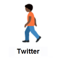 Person Walking: Dark Skin Tone on Twitter Twemoji