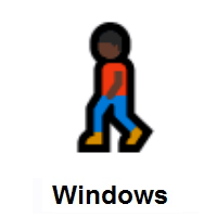 Person Walking: Dark Skin Tone on Microsoft Windows