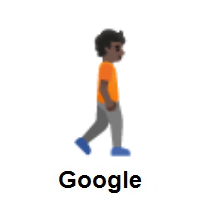Person Walking Facing Right: Dark Skin Tone on Google Android