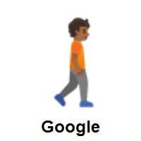 Person Walking Facing Right: Medium-Dark Skin Tone on Google Android