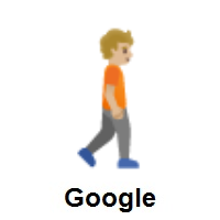 Person Walking Facing Right: Medium-Light Skin Tone on Google Android