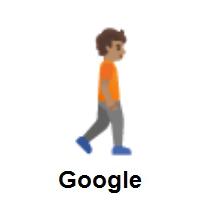 Person Walking Facing Right: Medium Skin Tone on Google Android