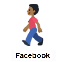 Person Walking: Medium-Dark Skin Tone on Facebook
