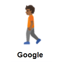 Person Walking: Medium-Dark Skin Tone on Google Android