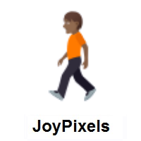 Person Walking: Medium-Dark Skin Tone on JoyPixels