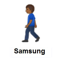 Person Walking: Medium-Dark Skin Tone on Samsung