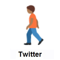 Person Walking: Medium-Dark Skin Tone on Twitter Twemoji