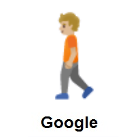 Person Walking: Medium-Light Skin Tone on Google Android