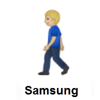 Person Walking: Medium-Light Skin Tone on Samsung