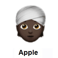 Person Wearing Turban: Dark Skin Tone on Apple iOS