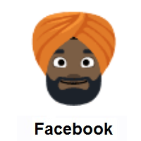 Person Wearing Turban: Dark Skin Tone on Facebook