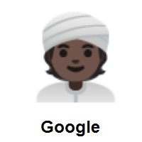 Person Wearing Turban: Dark Skin Tone on Google Android