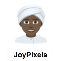 Person Wearing Turban: Dark Skin Tone on JoyPixels