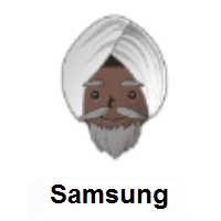 Person Wearing Turban: Dark Skin Tone on Samsung
