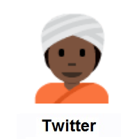 Person Wearing Turban: Dark Skin Tone on Twitter Twemoji
