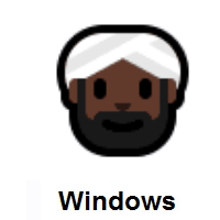 Person Wearing Turban: Dark Skin Tone on Microsoft Windows