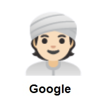 Person Wearing Turban: Light Skin Tone on Google Android