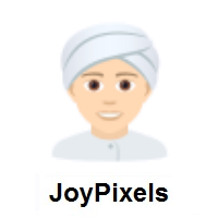 Person Wearing Turban: Light Skin Tone on JoyPixels
