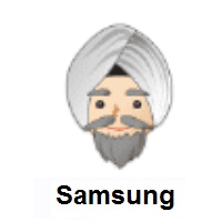Person Wearing Turban: Light Skin Tone on Samsung