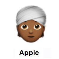Person Wearing Turban: Medium-Dark Skin Tone on Apple iOS