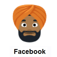 Person Wearing Turban: Medium-Dark Skin Tone on Facebook