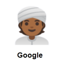 Person Wearing Turban: Medium-Dark Skin Tone on Google Android