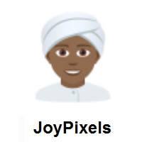 Person Wearing Turban: Medium-Dark Skin Tone on JoyPixels
